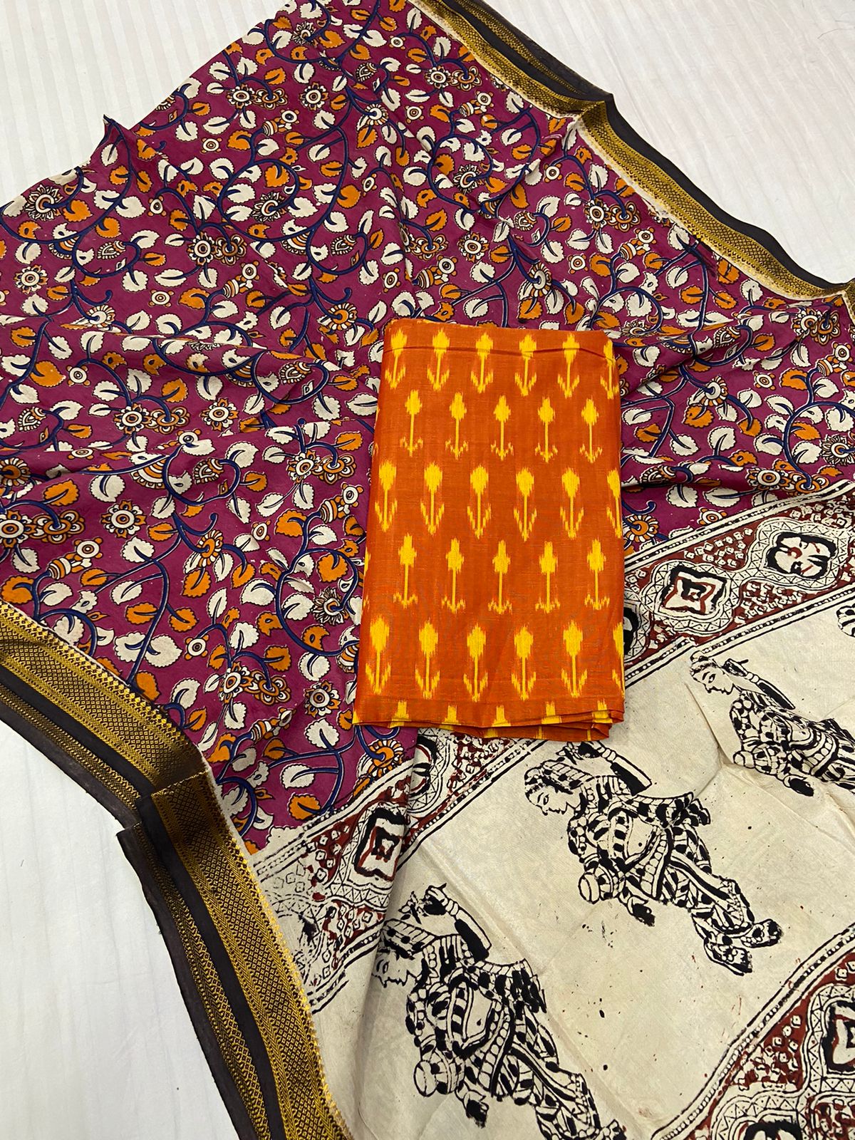 kalamkari silk dress materials Kalamkari silk dress material price:1695 rs free shipping , To order:9063173618. ,9182473618, #viral #dressmaterial #trendingnow #reelsindia #reels