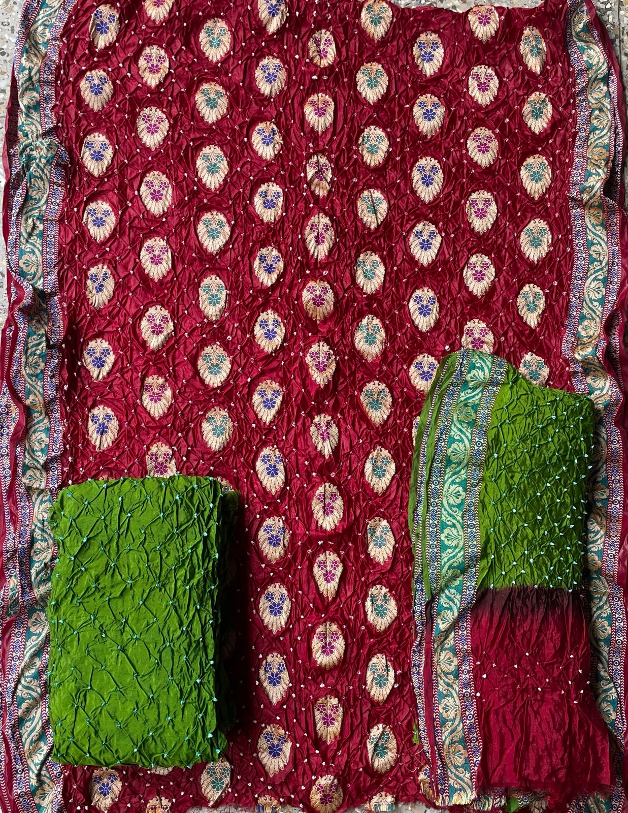 gadwal silk dress materials Gadwal Silk Bandhej Dress Material RKG SHOPPING