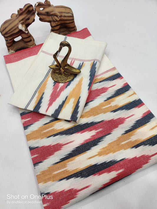 Ikat Double Cot Cotton Bedsheet