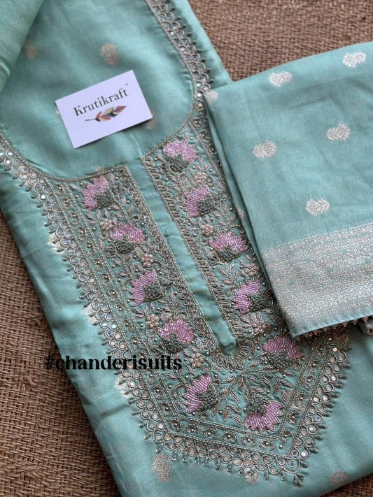Soft Silk Embroidered Dress Material