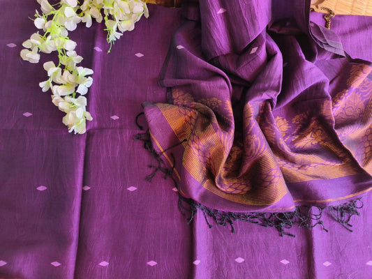 Jamdani Linen Cotton Dress Material