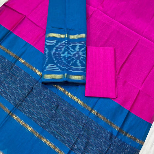 Ikat Cotton Silk Dress Material