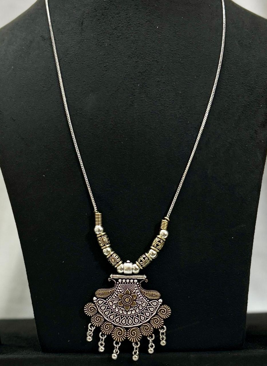 German Silver Oxidized Necklace