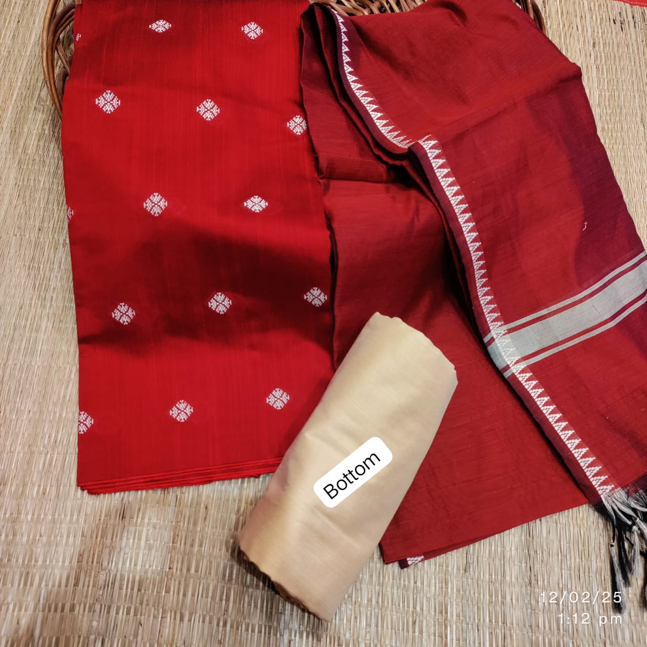 Weaving Blend Cotton Silk Dress Material