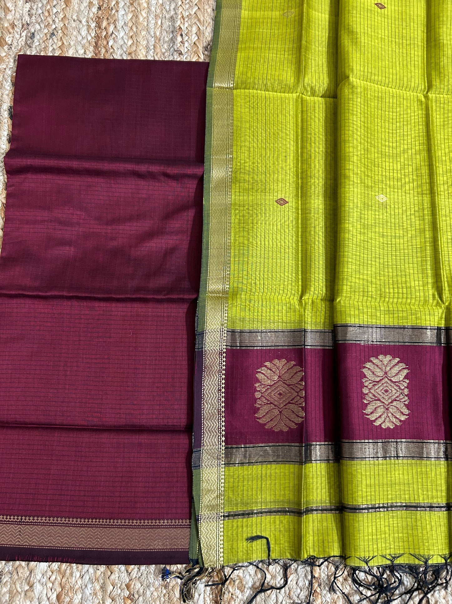 Maheshwari Silk Cotton 2 pc Dress Material