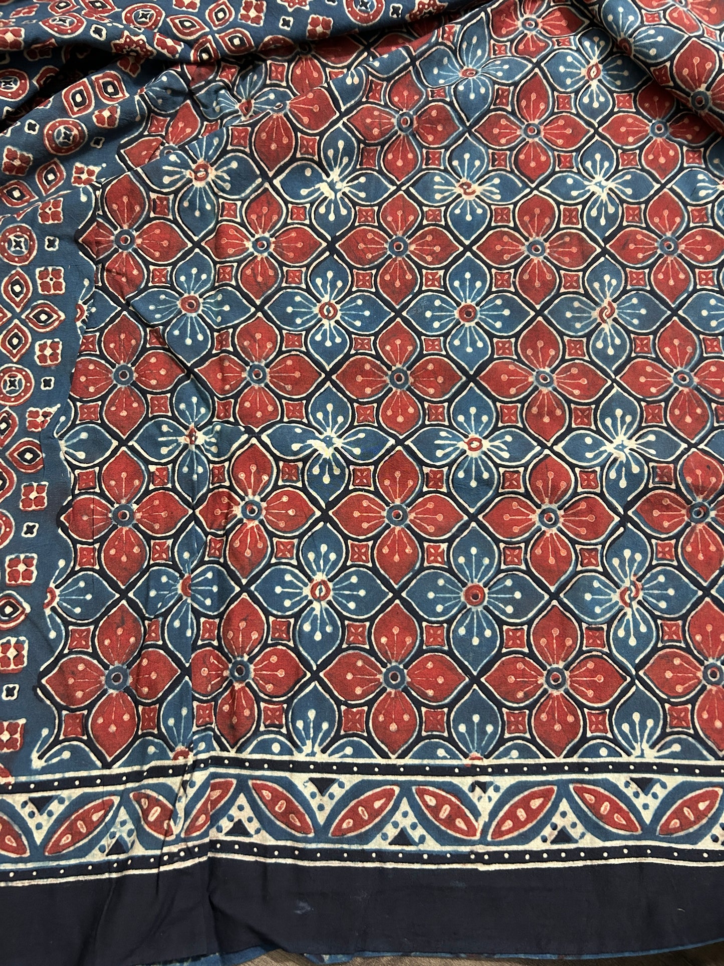 22. Ajrakh Cotton Saree with Blouse