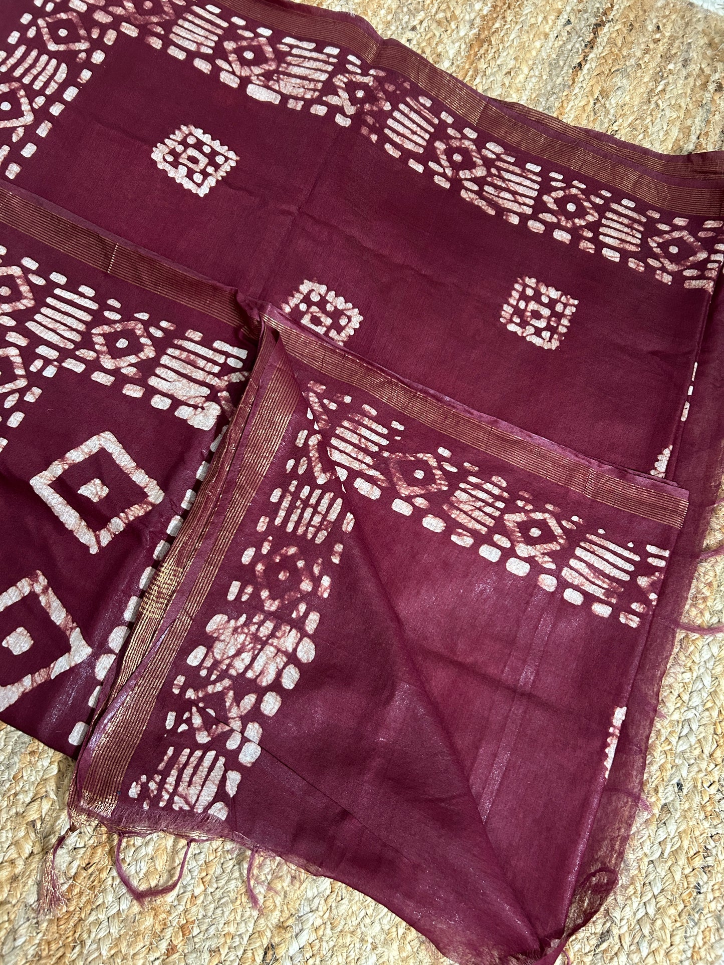 Soft Silk Batik Saree with Blouse