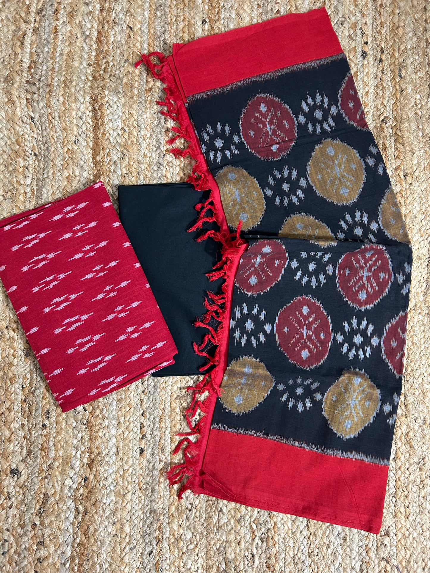Double Ikat Cotton Dress Material