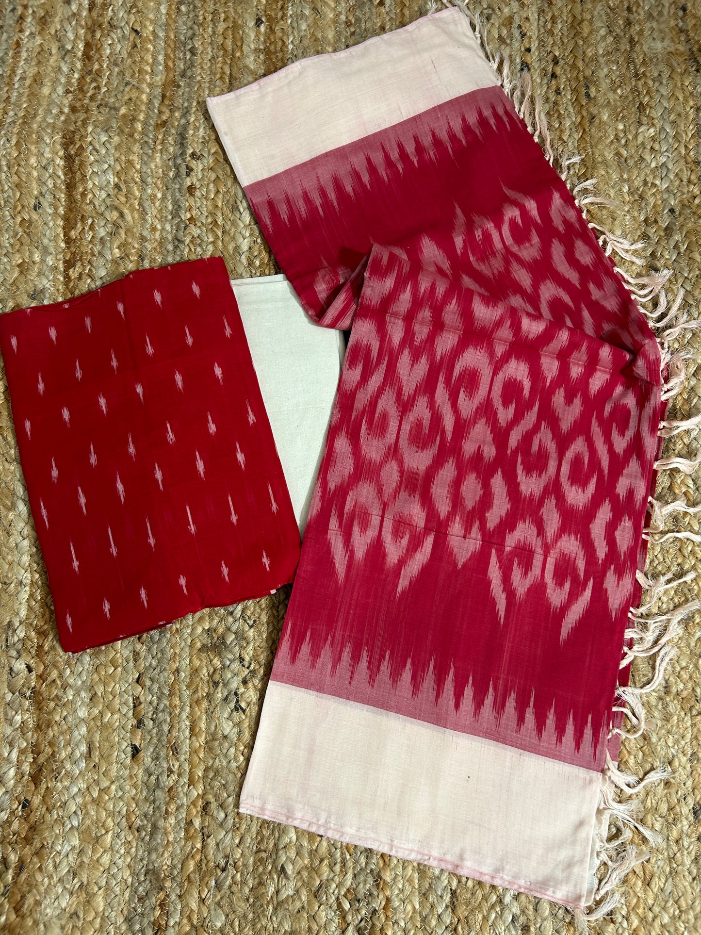 Double Ikat Mercerised Cotton Dress Material