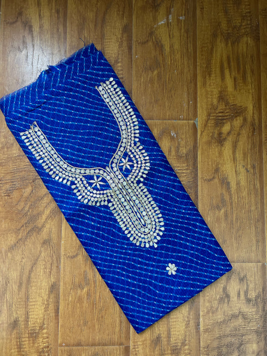 Blue Lehariya Gota patti Kota Kurti
