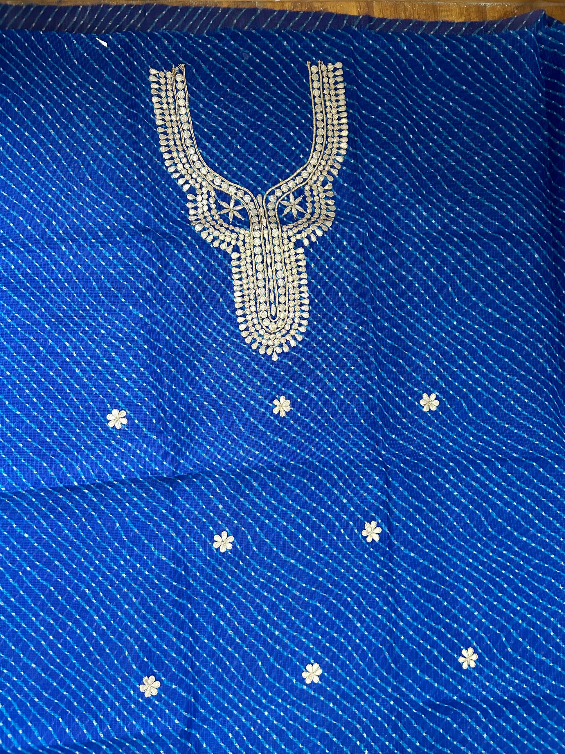 Blue Lehariya Gota patti Kota Kurti