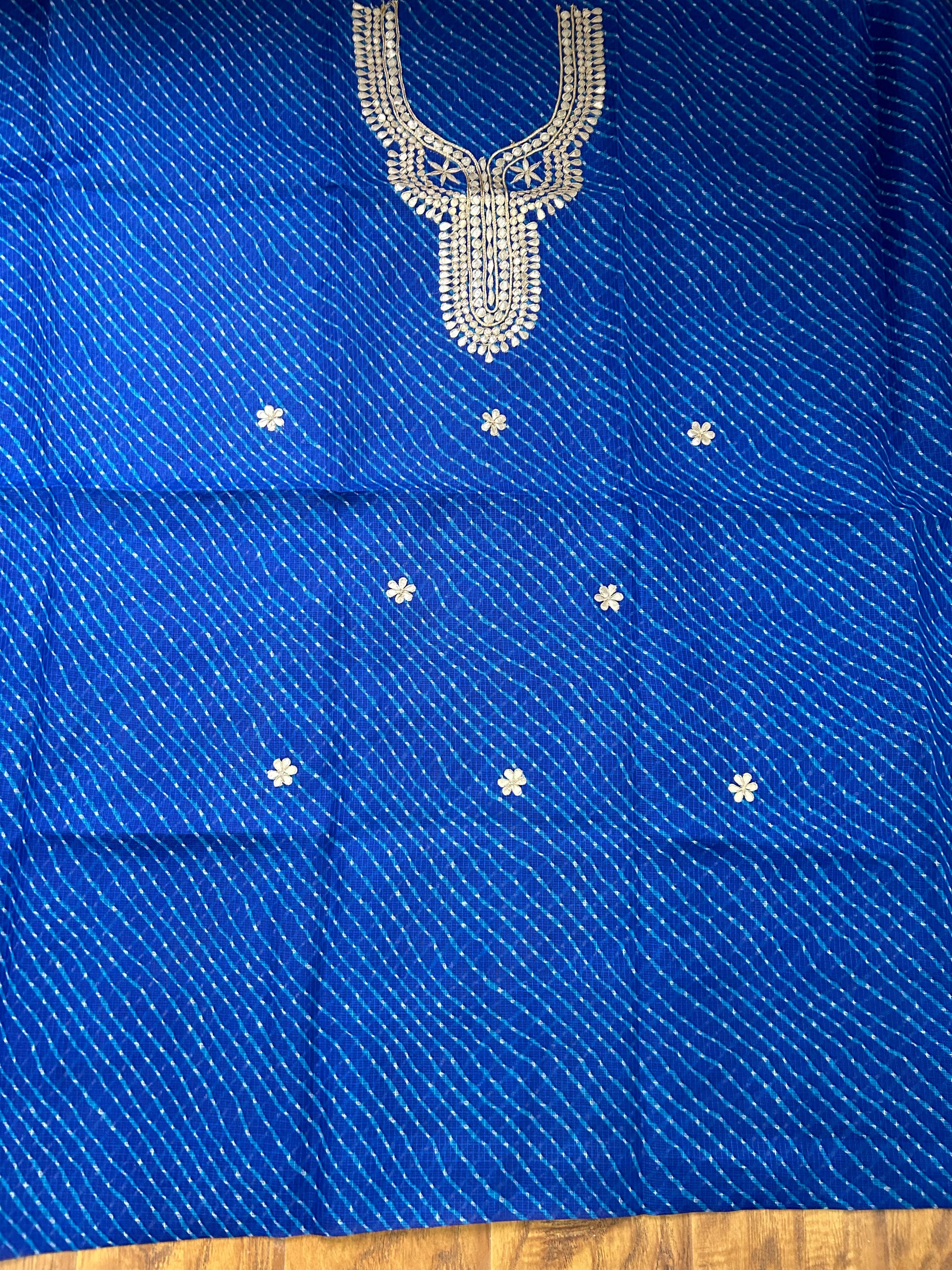 Blue Lehariya Gota patti Kota Kurti