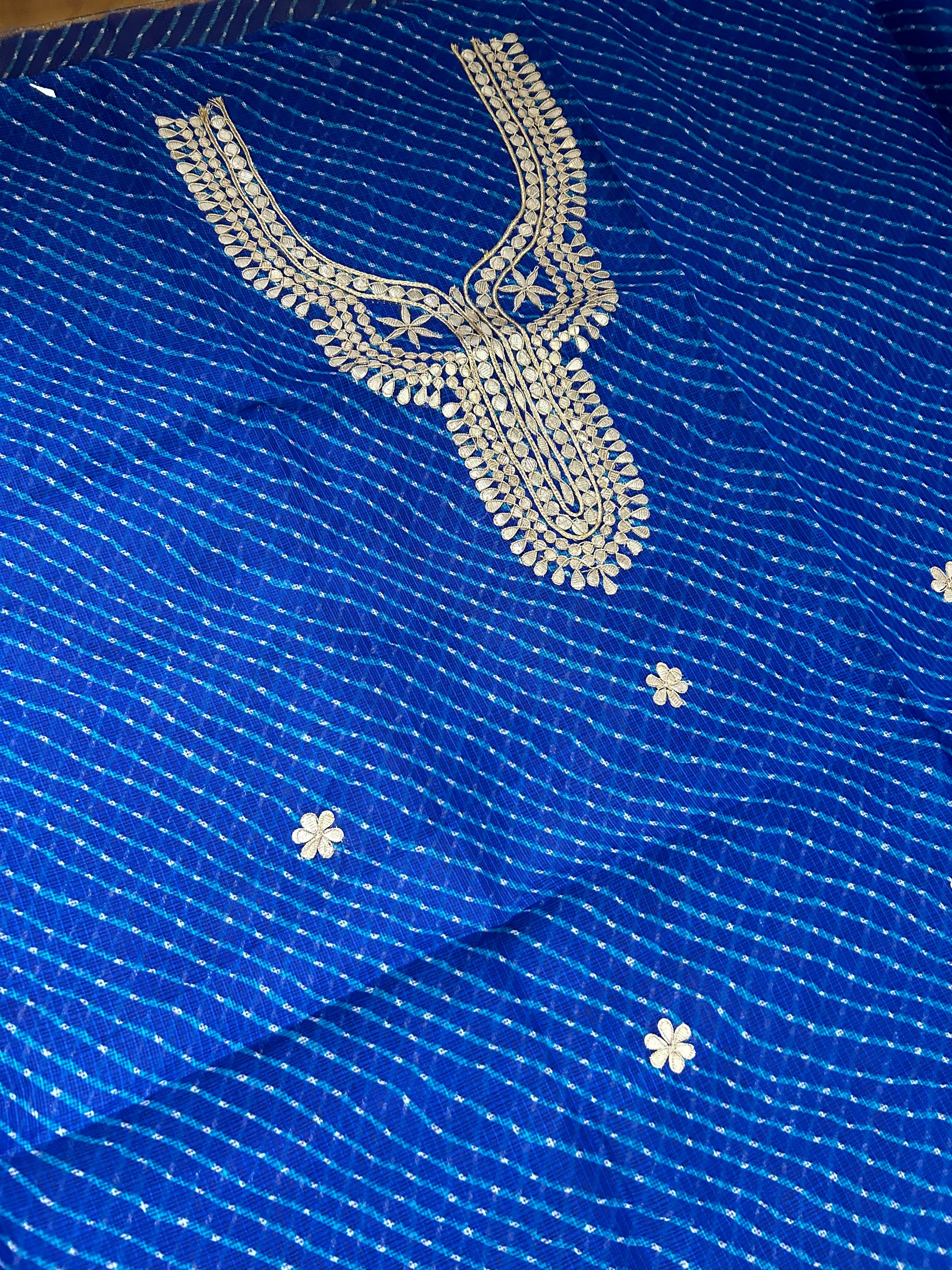 Blue Lehariya Gota patti Kota Kurti