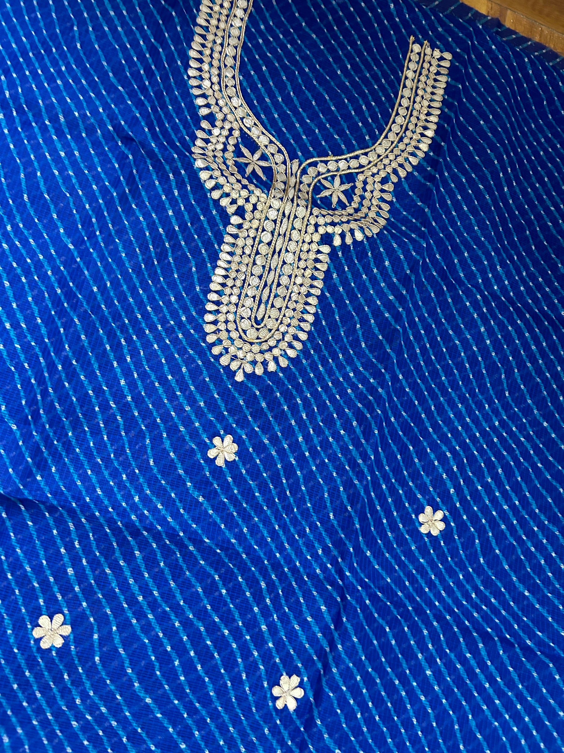 Blue Lehariya Gota patti Kota Kurti