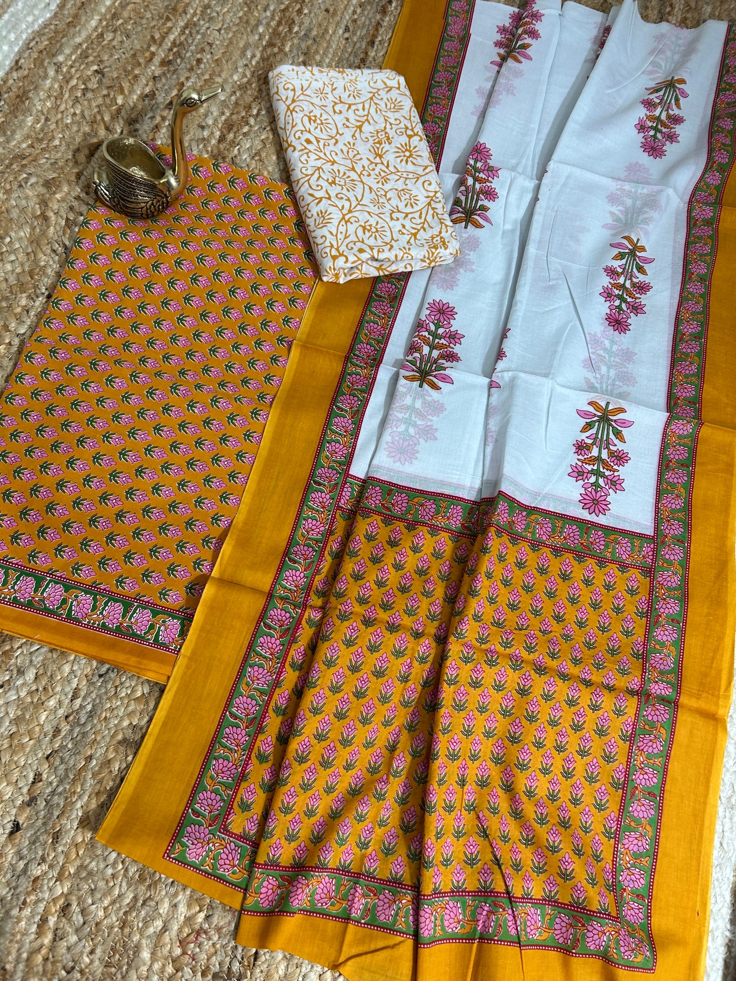 Hand BlockPrint Cotton Dress Material with Cotton Dupatta *