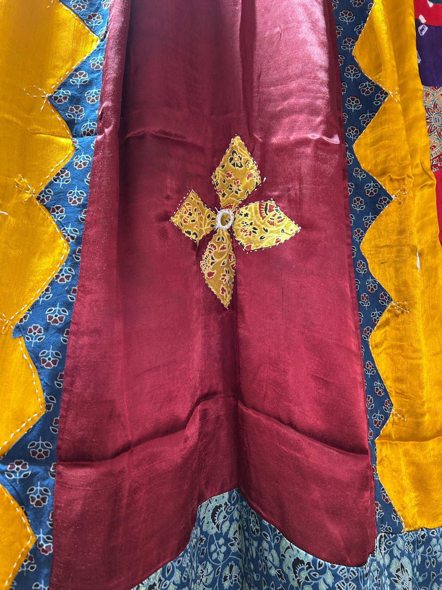Ajrakh Patch Work Modal Silk Dupatta