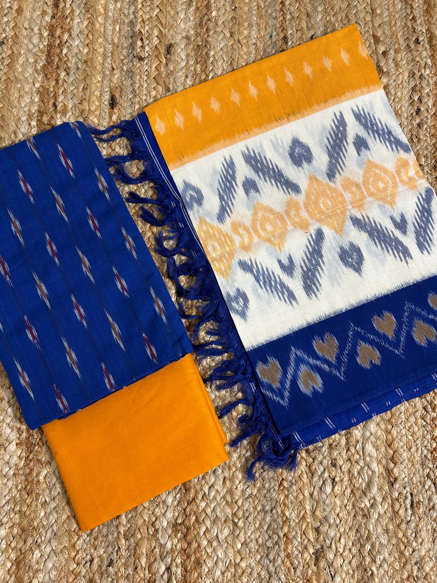 Double Ikat Cotton Dress Material