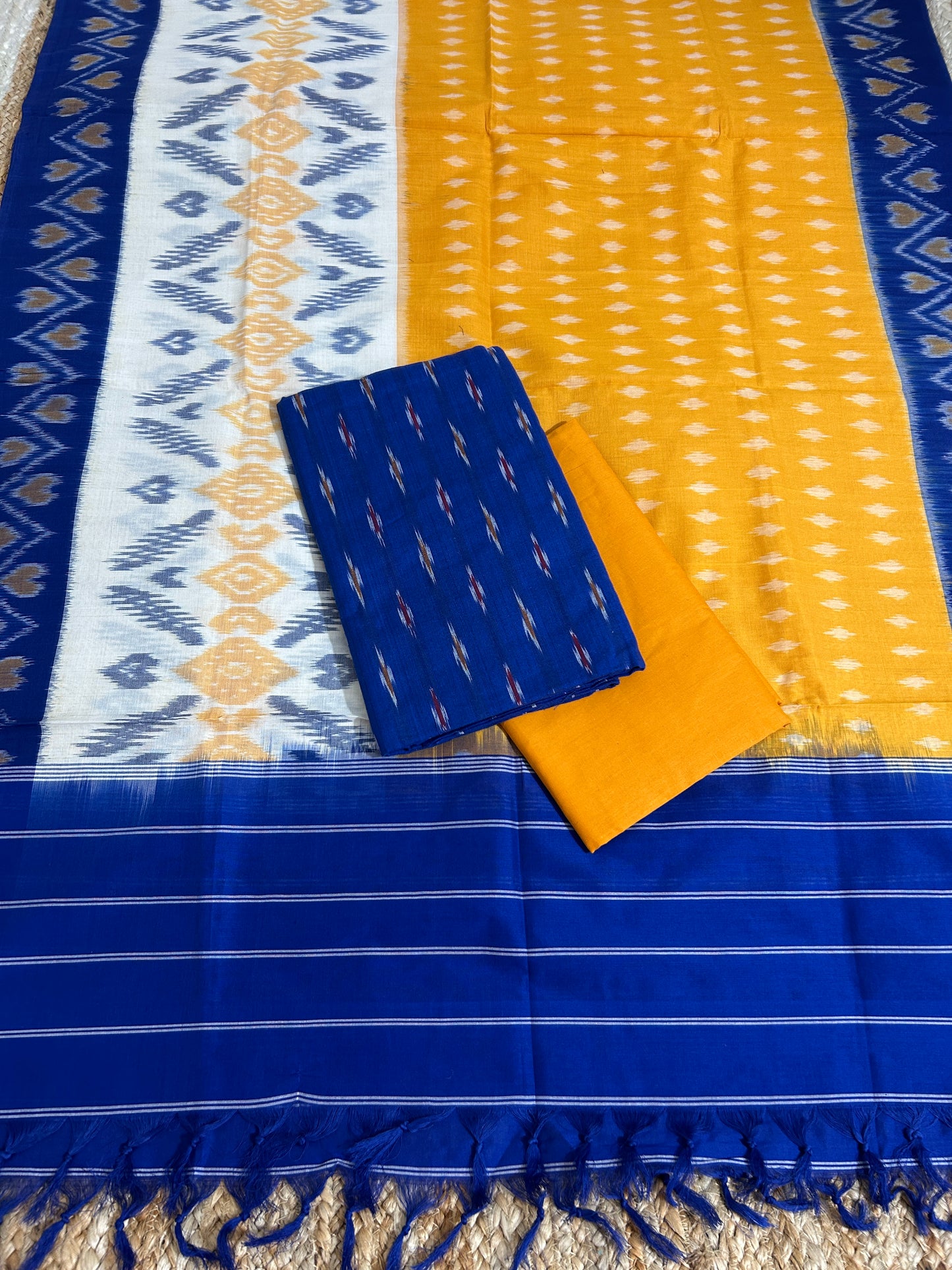 Double Ikat Cotton Dress Material
