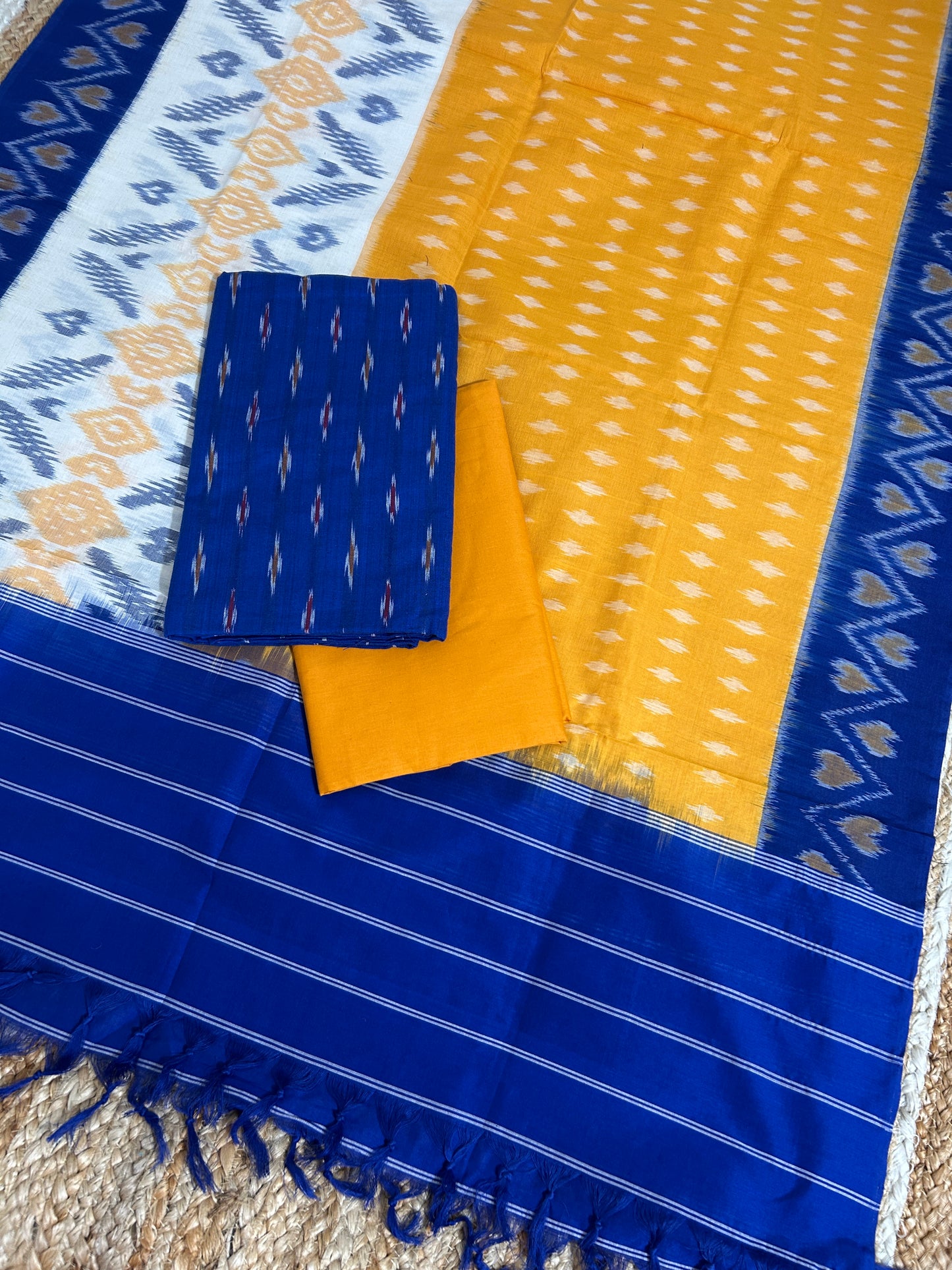 Double Ikat Cotton Dress Material