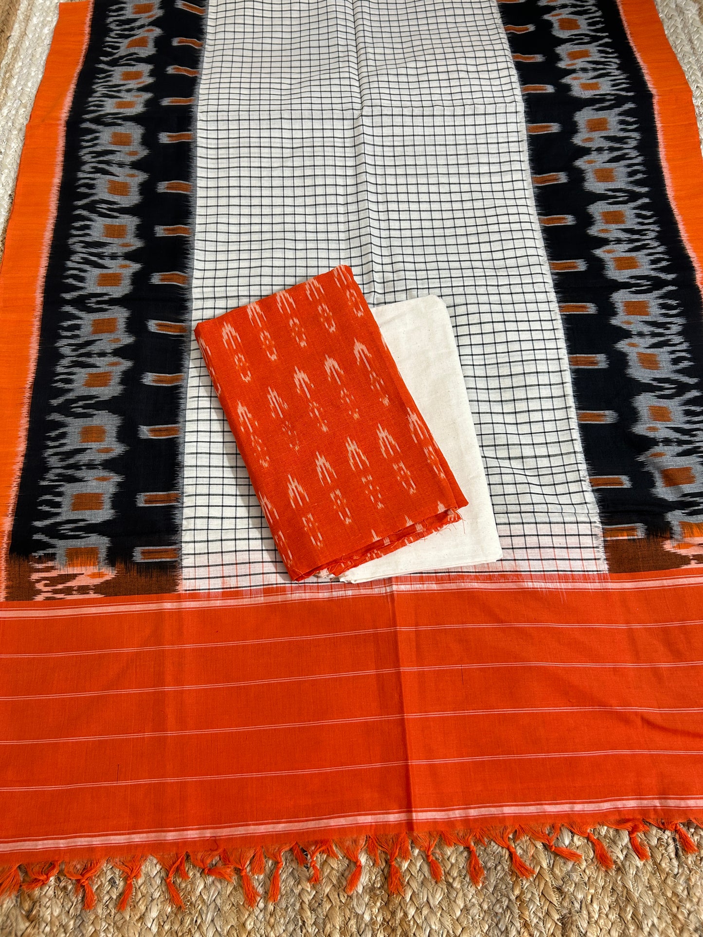 Double Ikat Cotton Dress Material