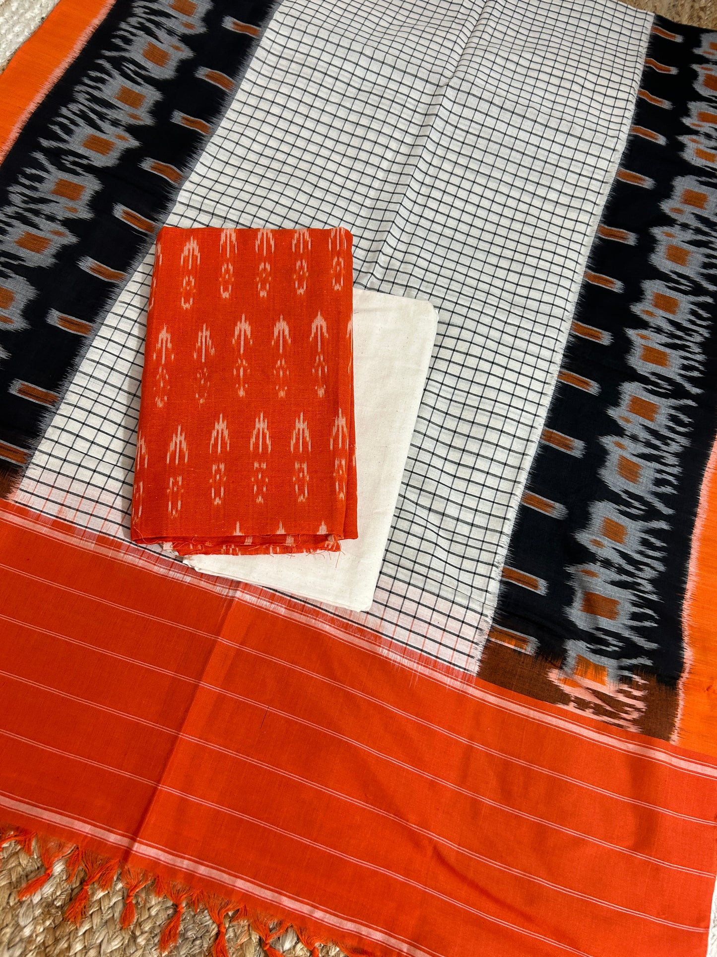 Double Ikat Cotton Dress Material