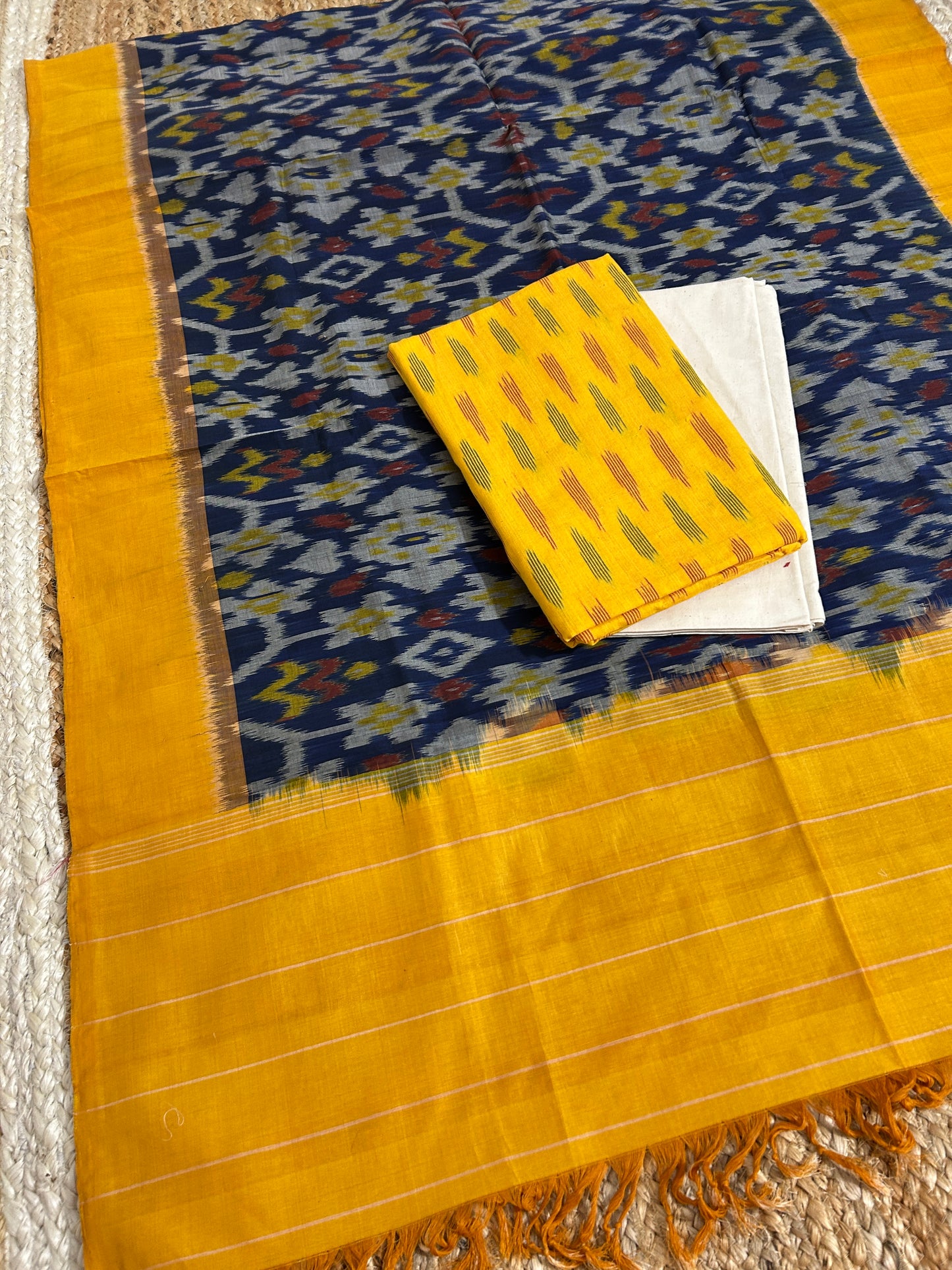 Double Ikat Cotton Dress Material