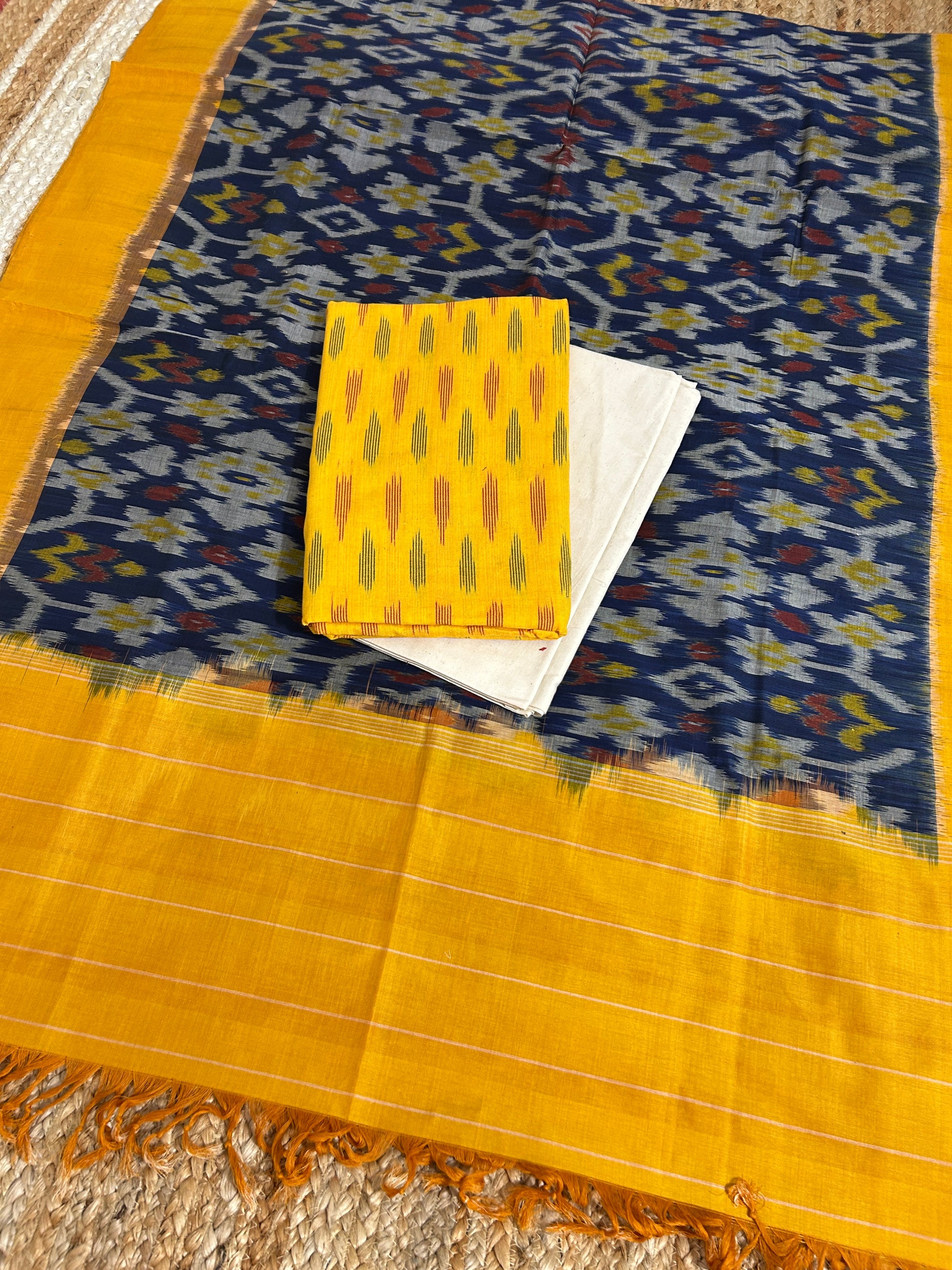 Double Ikat Cotton Dress Material