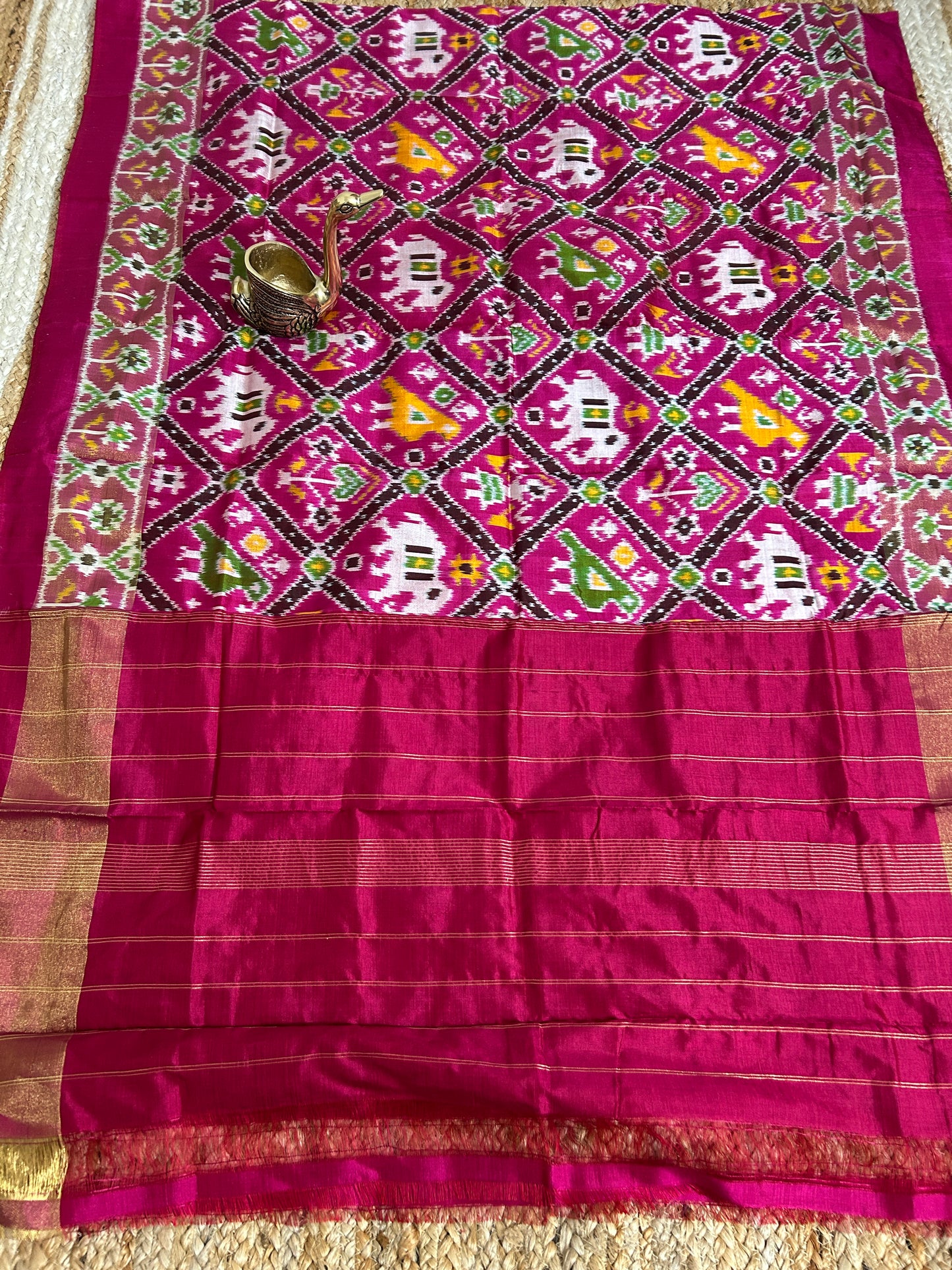 Pochampally Pure Silk Narikunj Dupatta