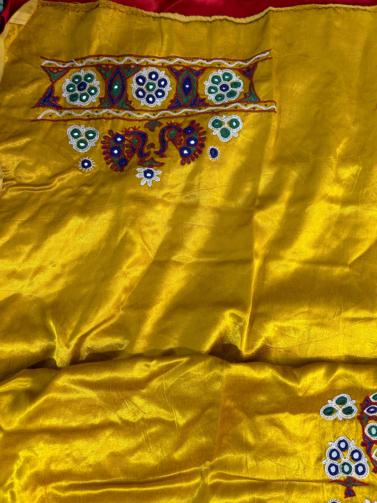 Kutchh Work Mashroo Silk Blouse Piece