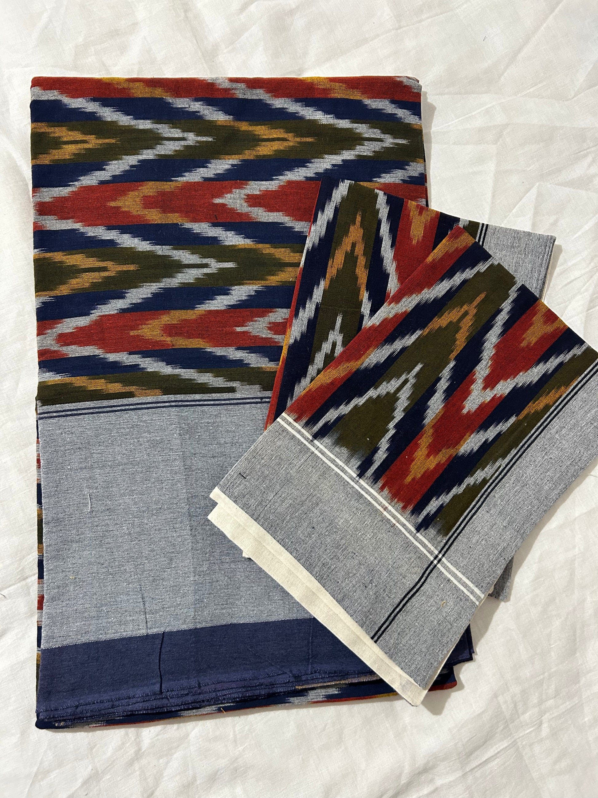Ikat Double Cot Cotton Bedsheet