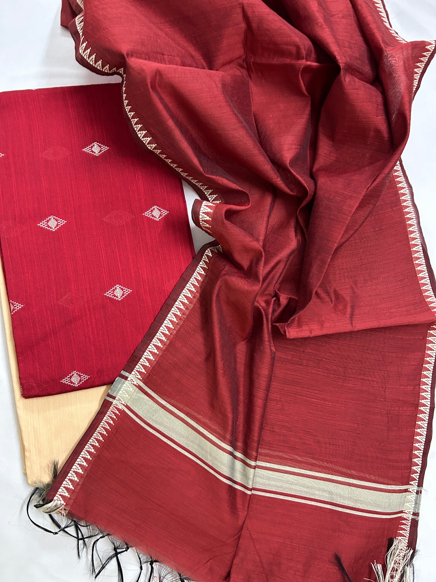 Weaving Blend Cotton Silk Dress Material
