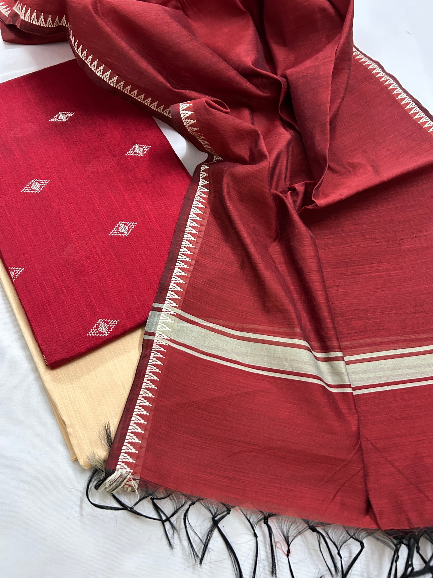 Weaving Blend Cotton Silk Dress Material