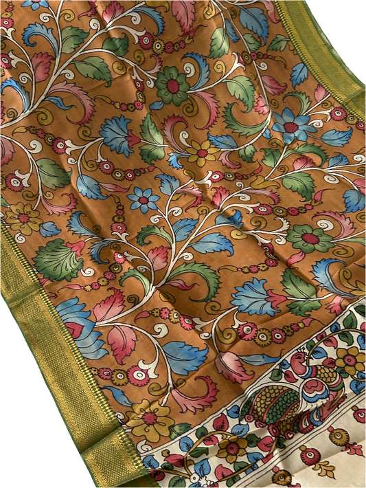 Kalamkari Hand Painted Silk Dupatta