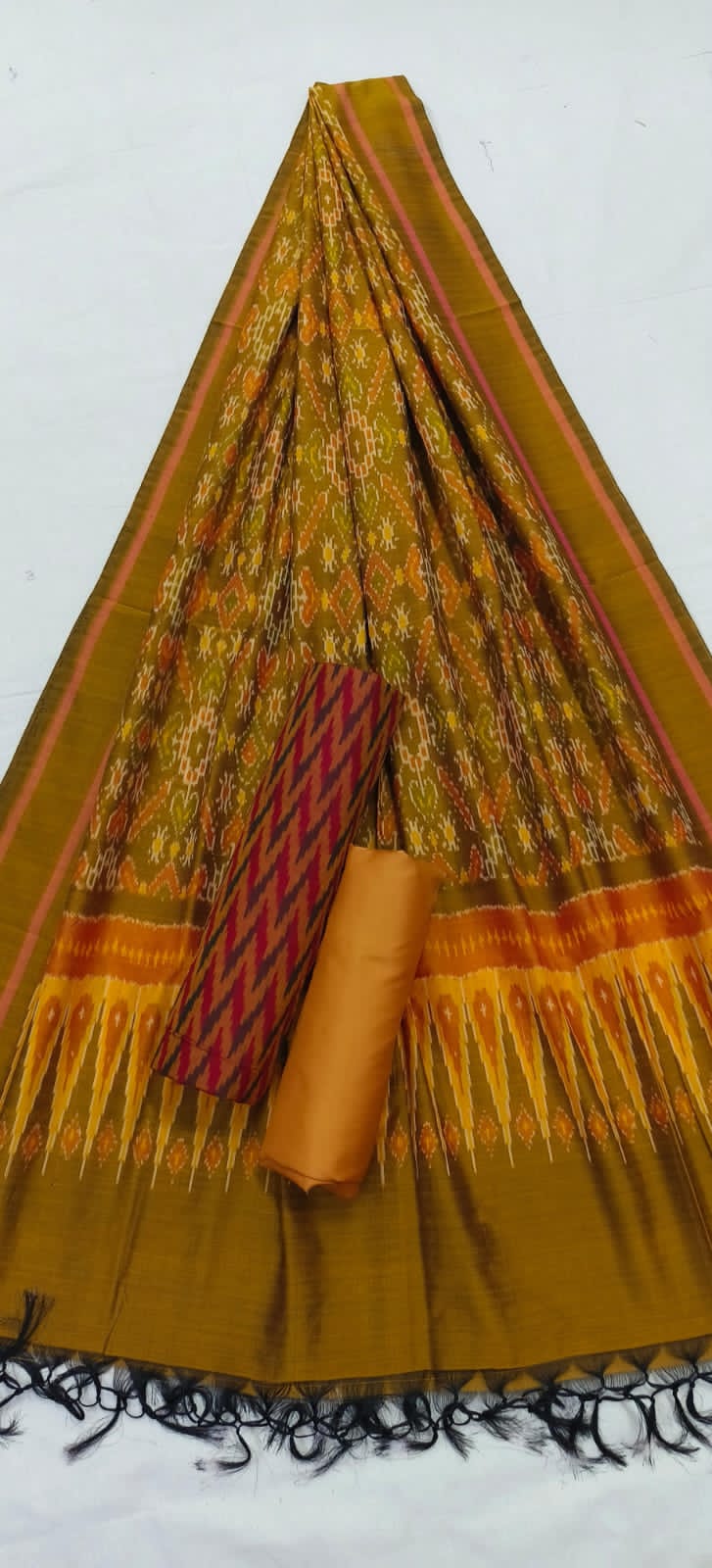 Pochampally Pure Silk Cotton Dress Material1