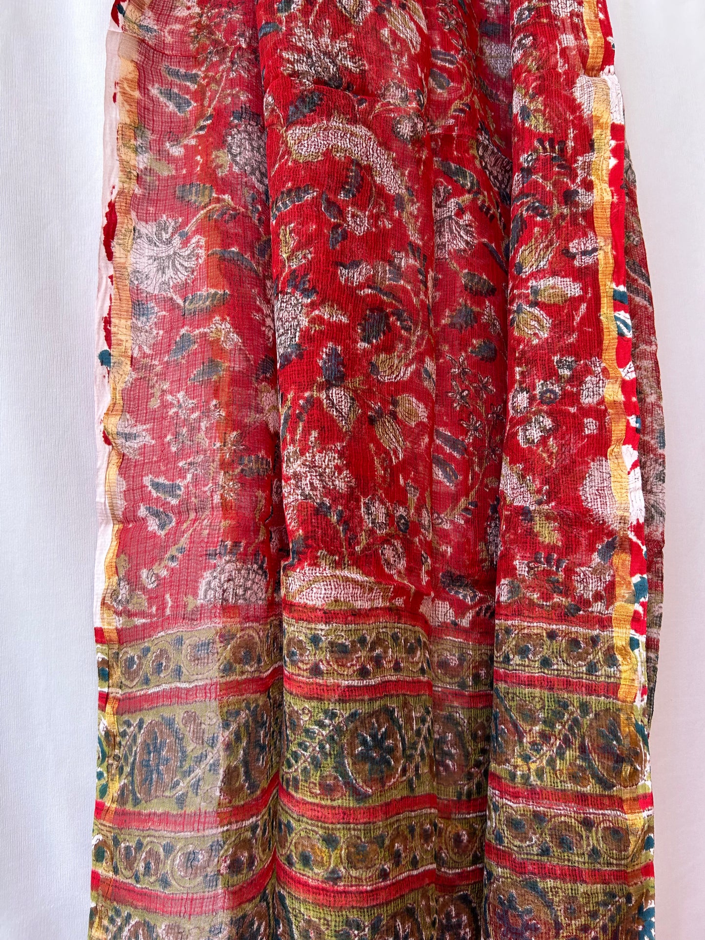Pure Kota doriya hand blockprinted Dupatta