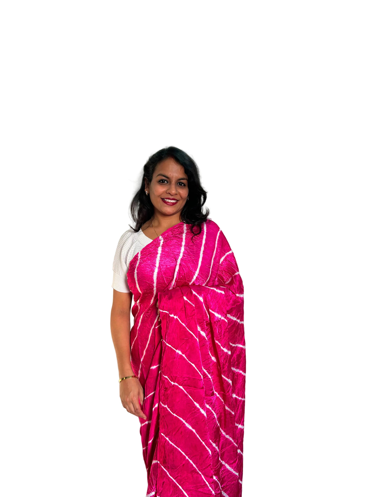 Pure gajji silk Lehariya Saree