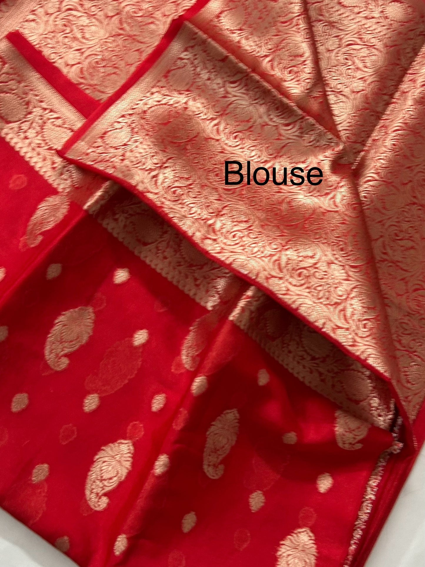 Red Banarasi Semi Georgette Silk Saree
