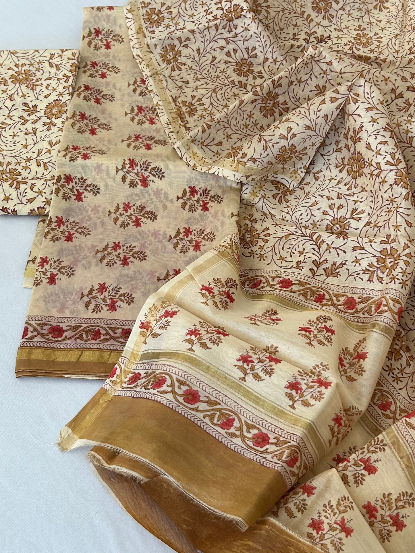chanderi silk cotton dress material