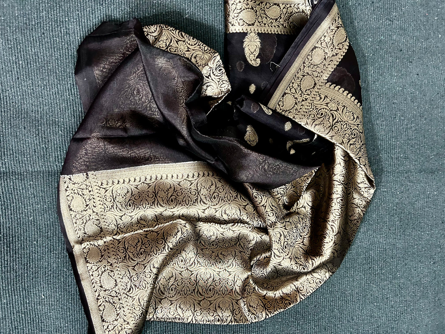 Black Banarasi Soft Georgette Silk Saree