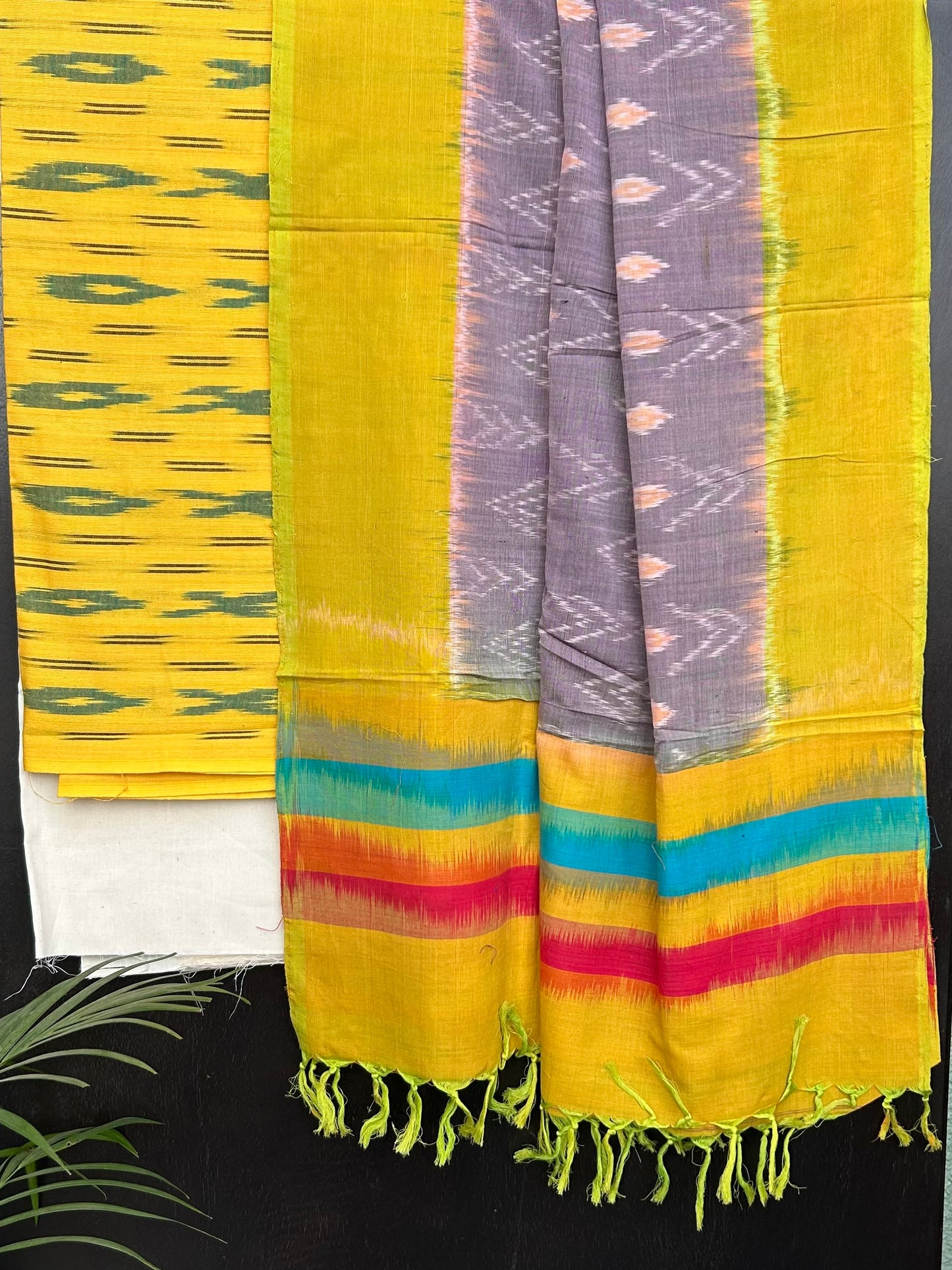 Double Ikat Cotton Dress Material