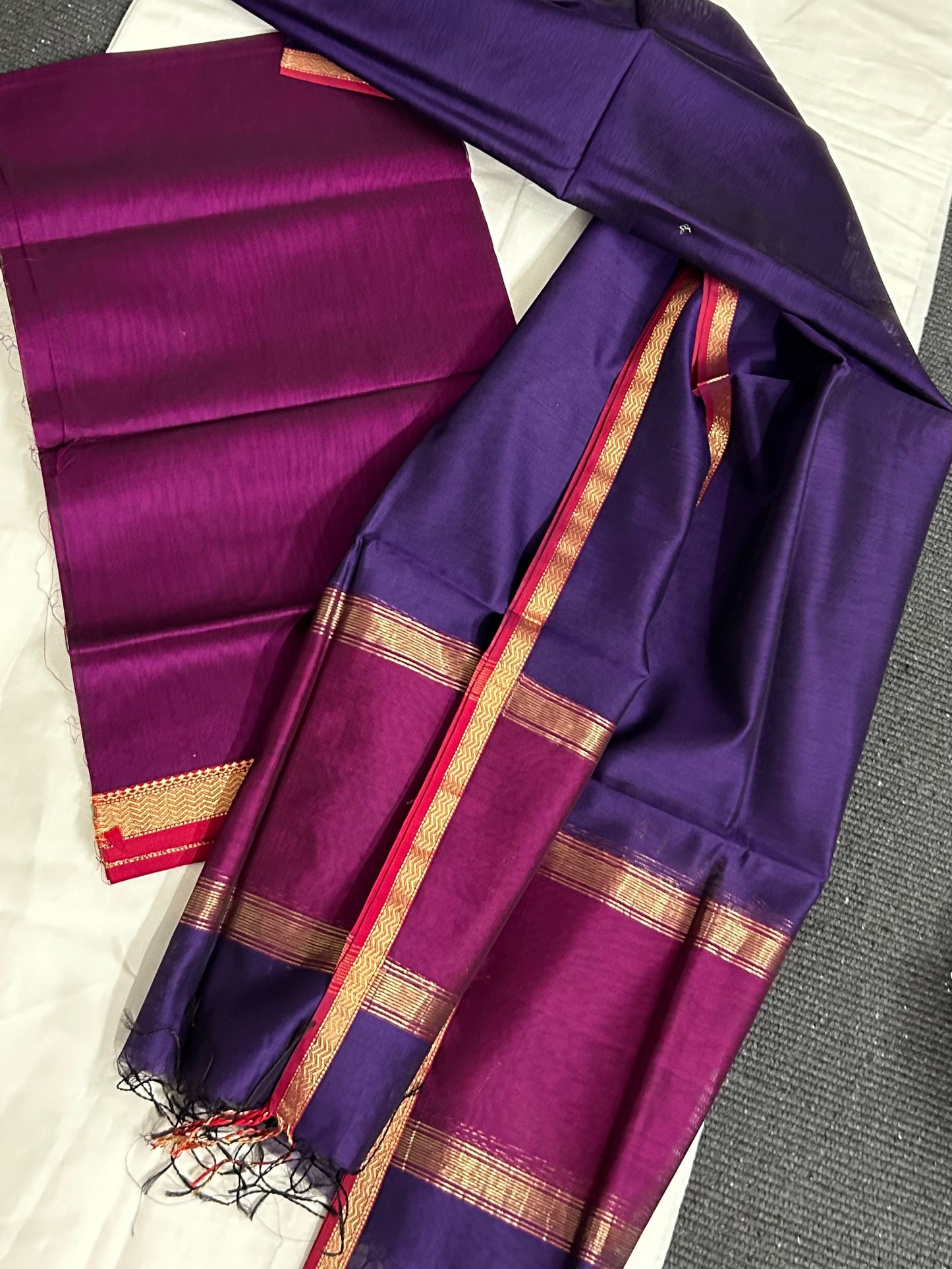 Maheshwari Silk Cotton Top Dupatta Set