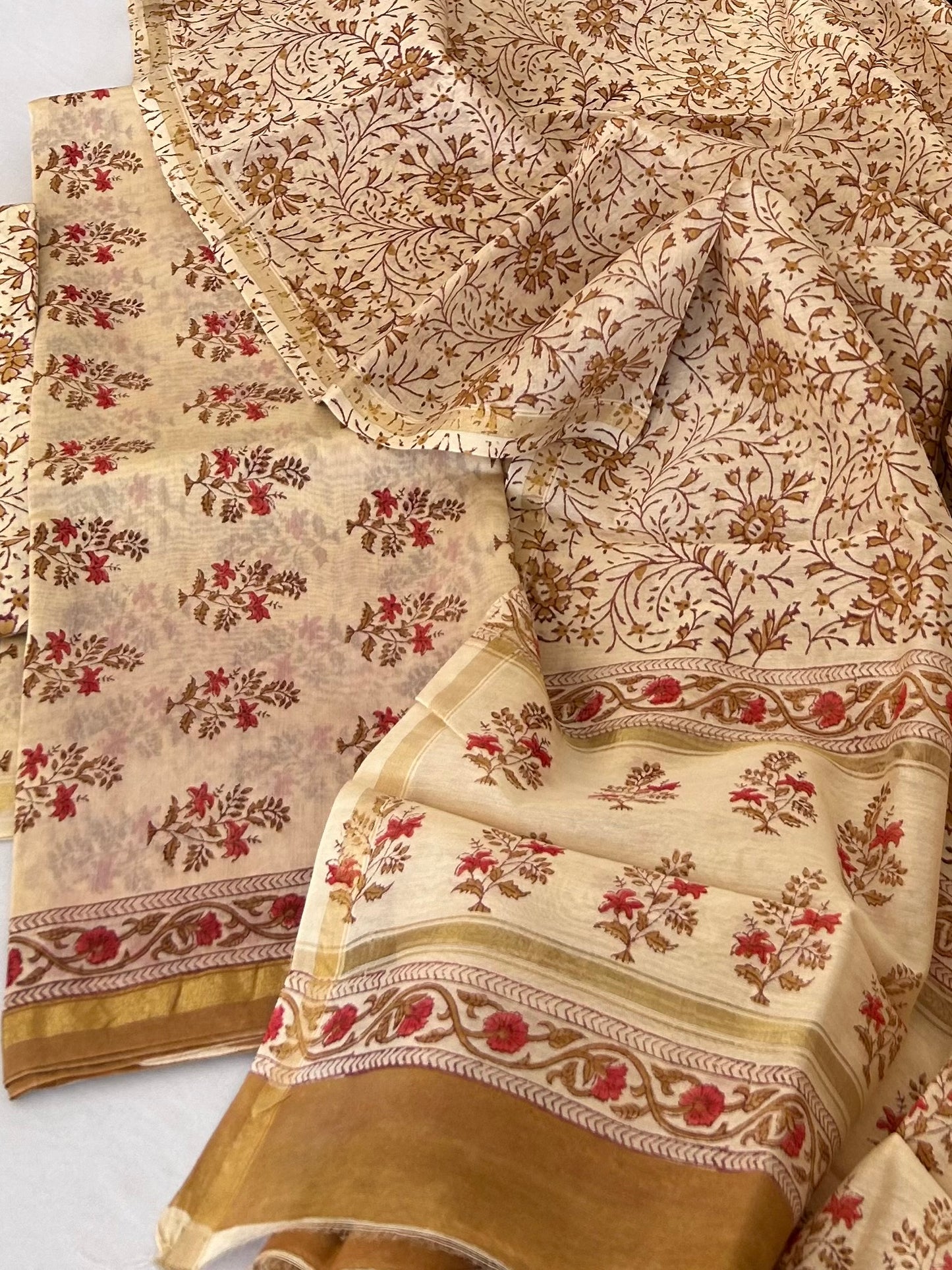 chanderi silk cotton dress material