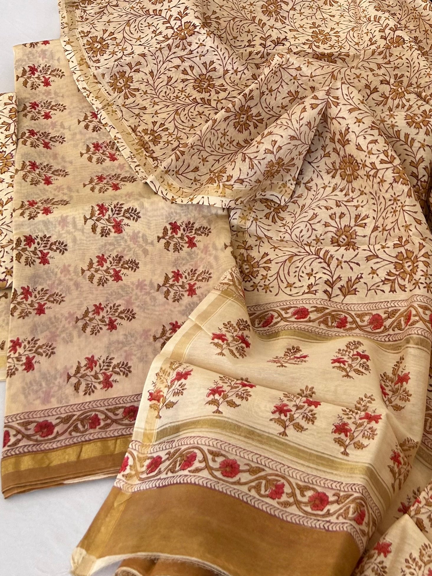 chanderi silk cotton dress material