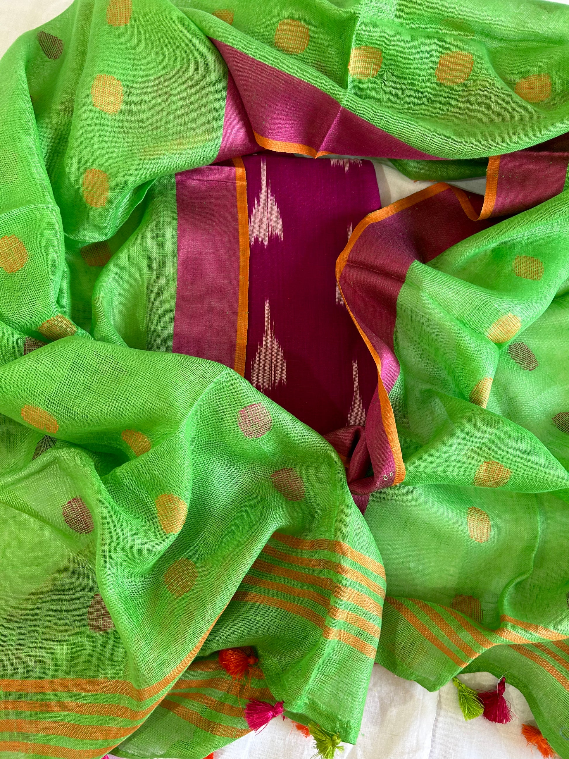 ikat top linen dupatta