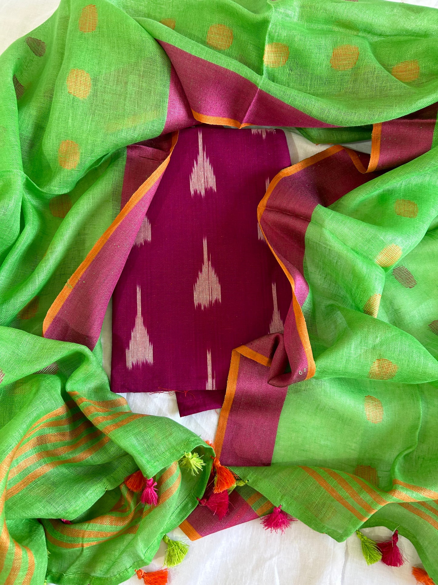 ikat top linen dupatta
