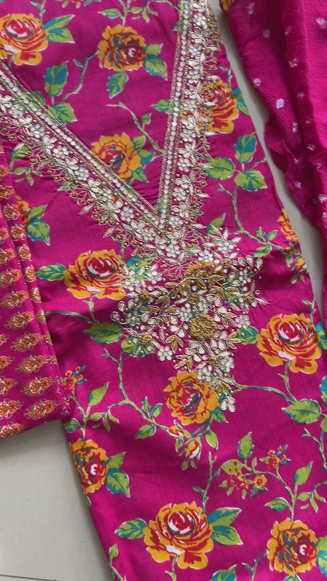 Cotton Handwork Dress Material