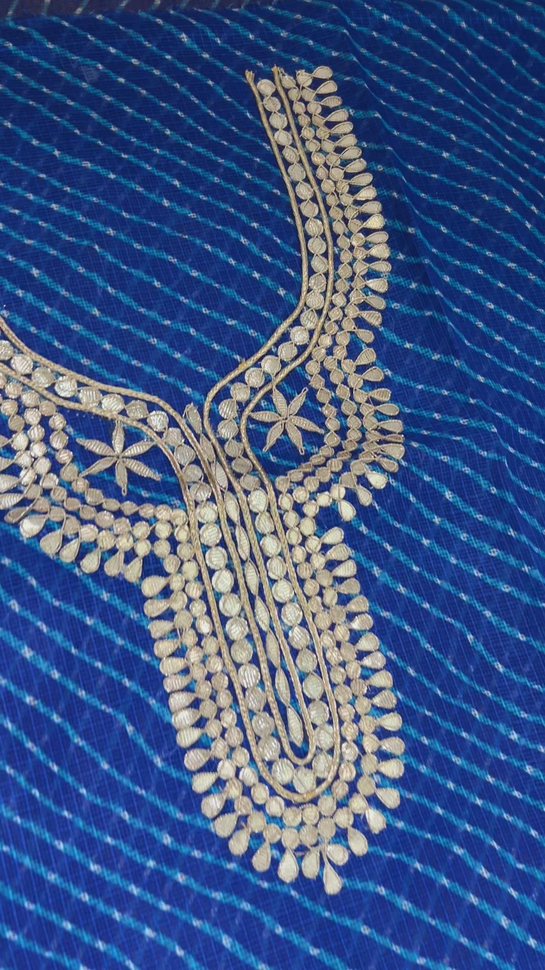 Blue Lehariya Gota patti Kota Kurti