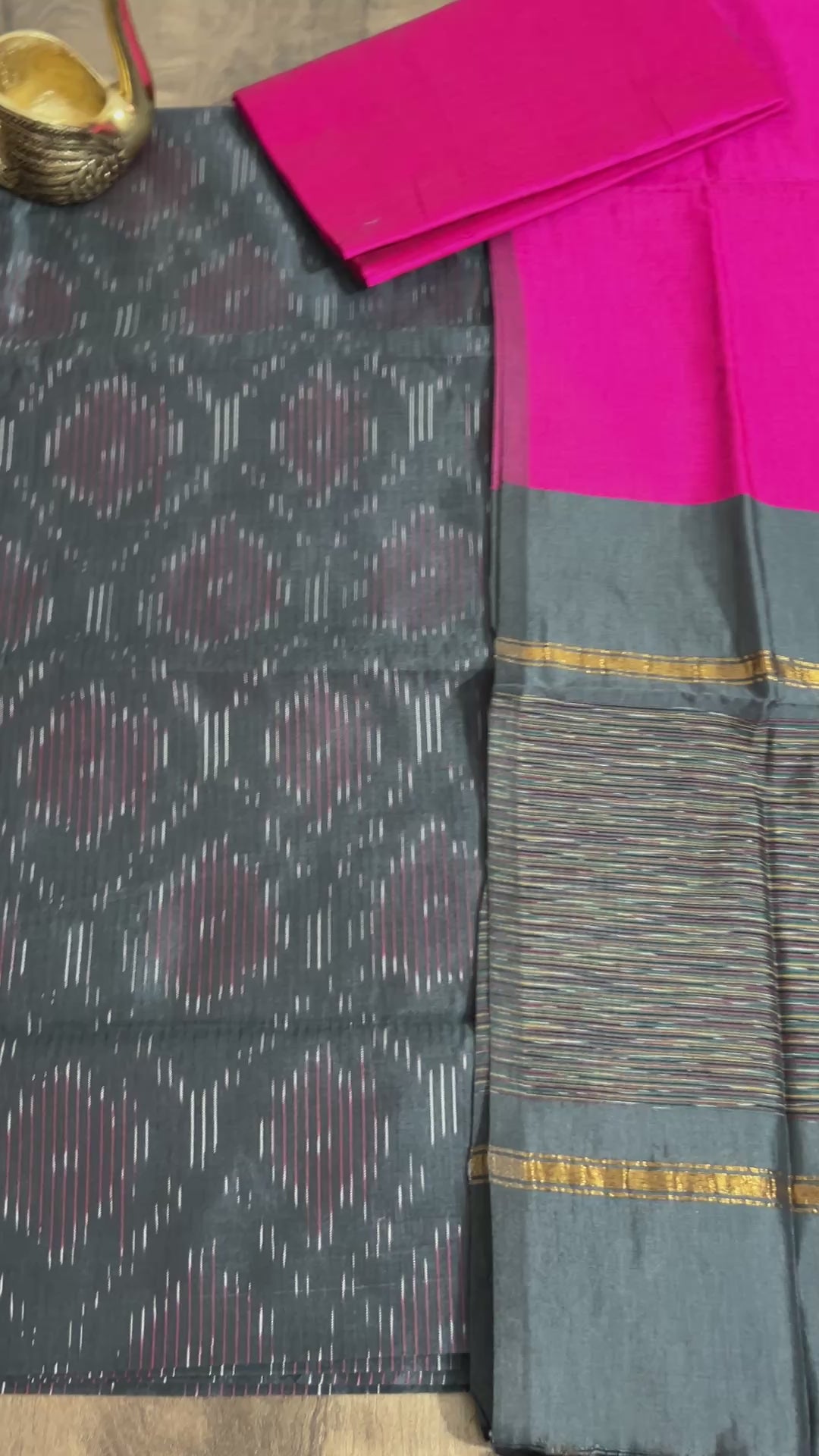 Ikat Cotton Silk Dress Material