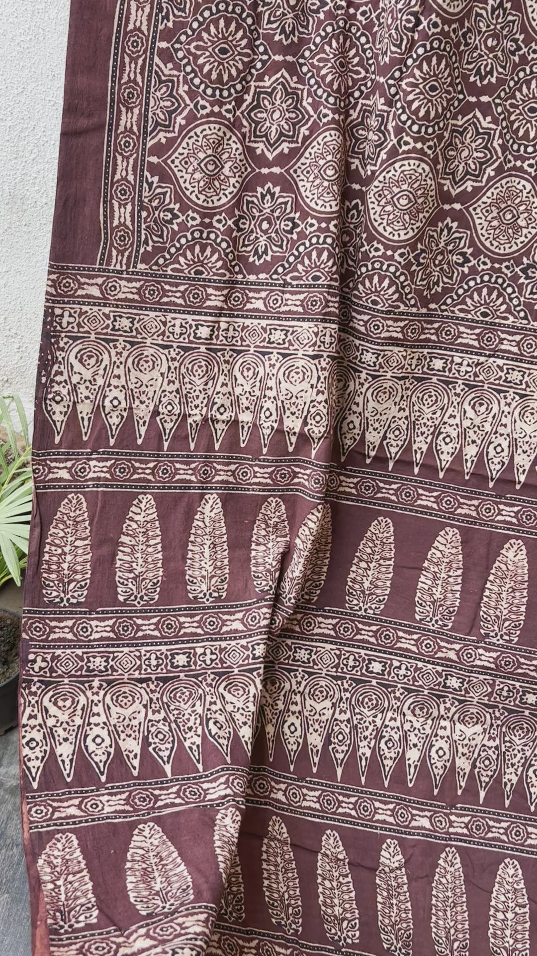 ajrakh cotton saree