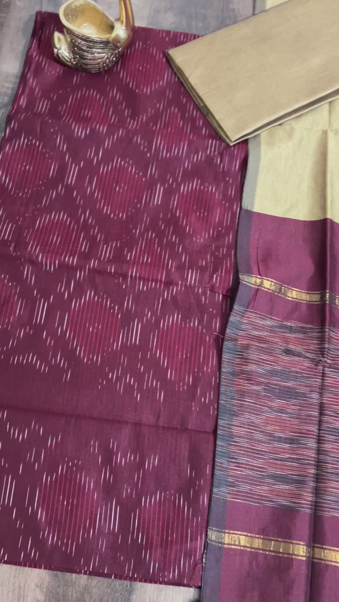 Ikat Cotton Silk Dress Material